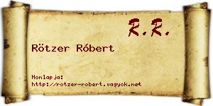 Rötzer Róbert névjegykártya